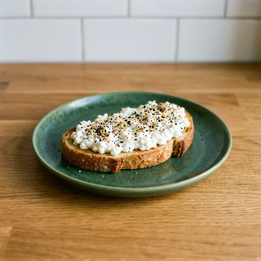 Cottage Cheese Toast with Everything Bagel Seasoning